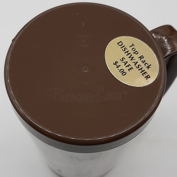 Vintage Walt Disney World Plastic Mug Thermo Serv Brown 6.25" Collectible - Picture 5 of 6